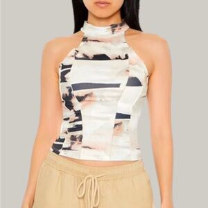 LIKE NEW Abstract Crop Top